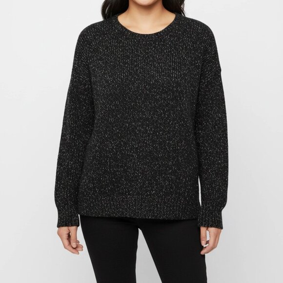 American Eagle Outfitters Sweaters - American Eagle Women's Black with Gold Thread Boyfriend Crewneck Sweater Size XL